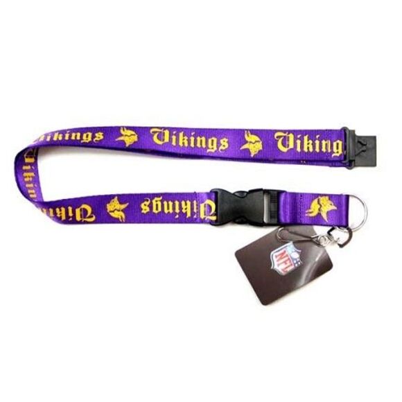 Minnesota Vikings NFL Old English Lanyard 2 Pack - Picture 2 of 3